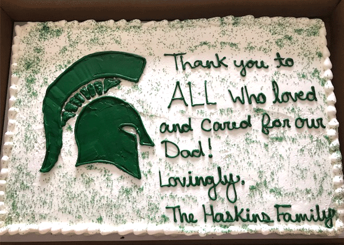 Haskins family thank you cake